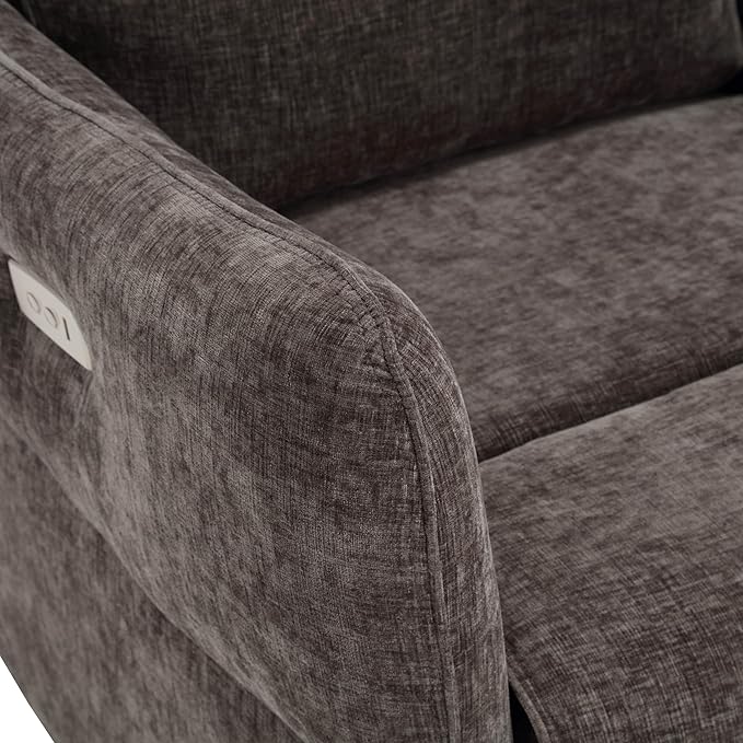 MINCETA Power Recliner Chairs,270 Swivel Recliner Chair with Upholstered,Nursery Rocker Glider Recliner for Living Room,Chenille Velvet in Dark Gray