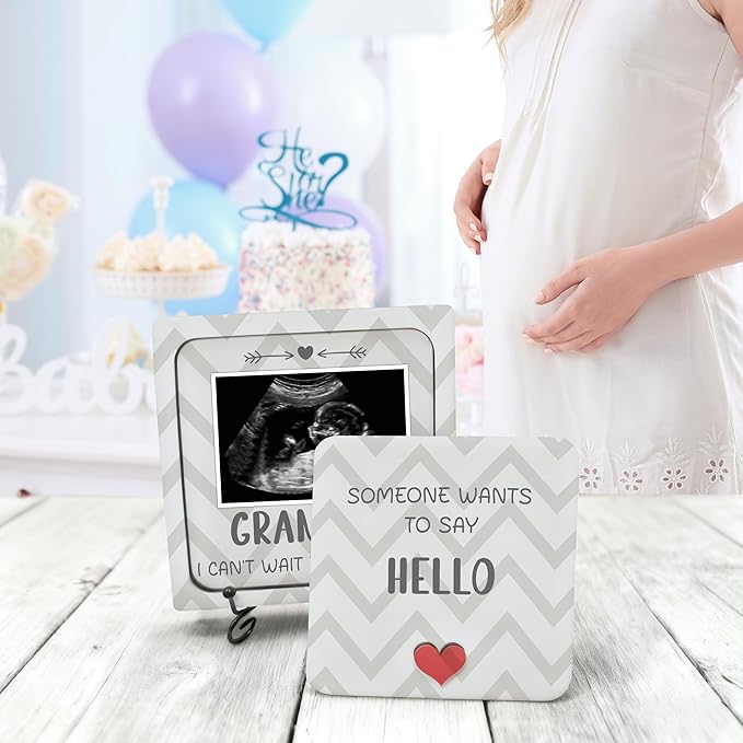 Pregnancy Announcement Sonogram Picture Frame for Grandma, Ultrasound Photo Frame Wooden Surprise Box for New Grandparents, Pregnancy Reveal Keepsake for Grandmothers, First Mother's Day Gifts