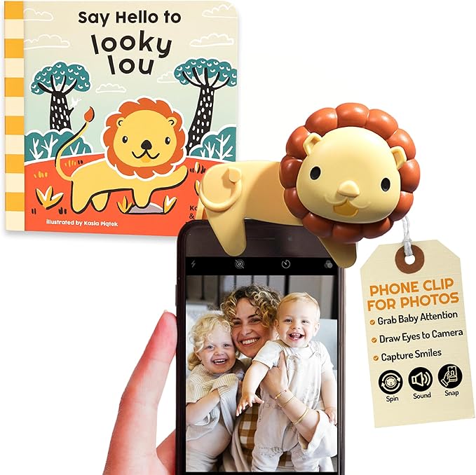Looky Lou Bundle - Phone Clip & Storybook Set for Newborn Photography, Monthly Milestones, Halloween & Fall Baby Photoshoot Props - New Mom, Parent, Grandparent, Shower, Registry & Thanksgiving Gifts