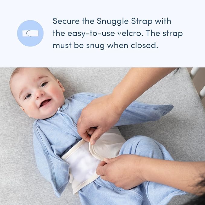 SleepingBaby Fleece Zipadee-Zip Transition Swaddle and Snuggle Strap Bundle - Roomy Baby Swaddle Blanket with Zipper Convenience and Wearable Blanket Accessory, Perfect Penguin, Medium (6-12 Month)