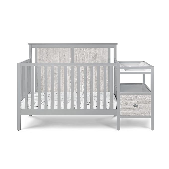 Suite Bebe Connelly 4-in-1 Crib and Changer Combo in Gray/Rockport Gray