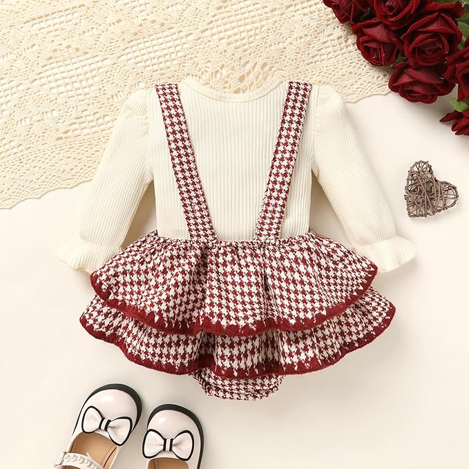 YOUNGER TREE Newborn Baby Girl Fall Winter Outfits Long Sleeve Romper Corduroy Overall Dress Infant Skirt Clothes Sets