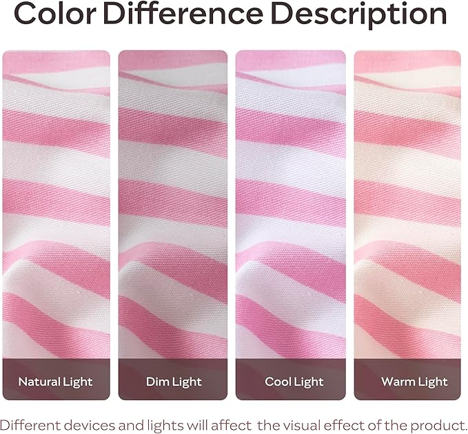 JELLYMONI Full Duvet Cover Set, Cotton Duvet Cover 2 Pieces with Zipper Closure, 1 Duvet Cover and 2 Pillowcases(Pink with White Striped)