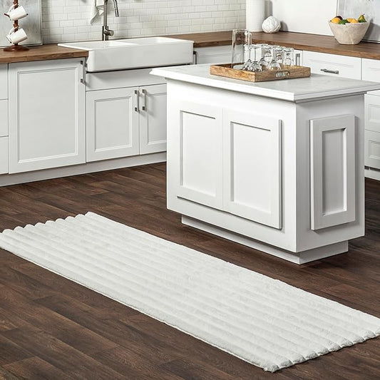 nuLOOM SuperiorWash Collection Kai Off-White, 2'6" x 8', Fluffy and Cozy, High Traffic, Stain Resistant, Easy Clean, Durable Washable Runner for Bedroom, Living Room, Dining, Den, Foyer, Entryway