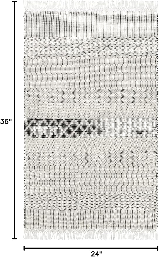 Mark&Day Wool Rugs, 2x3 Gschnitz Global Cream Area Rug, Cream Grey Carpet for Living Room, Bedroom or Kitchen (2' x 3')