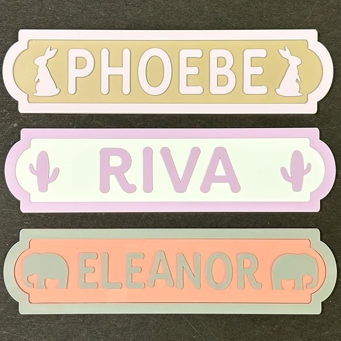 Custom Name Signs for Kids’ Bedrooms, Playroom Signs, Boys and Girls Door Signs, Baby Room Decoration (Large - 17.5 x 4.5”)