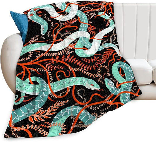 Snake Throw Blanket for Women, Men & Kids - Soft, Warm & Cozy Fleece Blanket for Couch, Sofa & Bed - 80"x60"