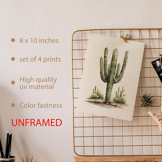 Hxlac Western Cowboy Nursery Wall Art Prints Set of 4 UNFRAMED - Western Wall Decor for Toddler Baby Boy Room, Cowboy Nursery Decor, Howdy Pictures Wall Decor (8x10 Inches)