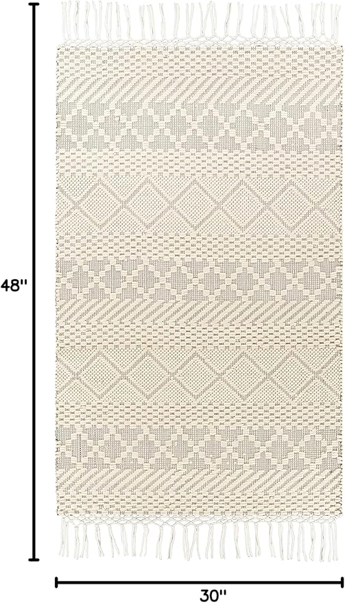 Mark&Day Wool Rugs, 2x4 Alto Pass Global Cream Area Rug, Cream Beige Carpet for Living Room, Bedroom or Kitchen (2'6" x 4')
