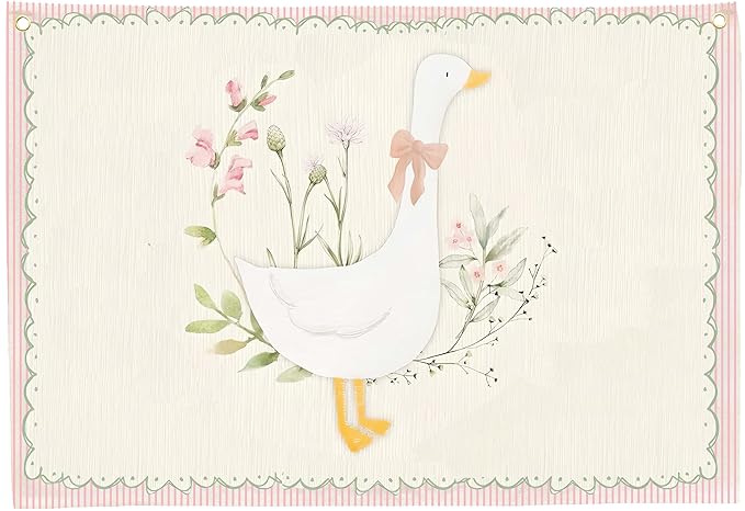 Silly Goose Nursery Rectangular Canvas Banner-Boho Flag Wall Sign Decor for Girls Toddler Kids, Baby Room Above Crib Bedroom Playroom Reading Room Decor-Baby Shower Birthday Christmas Gift