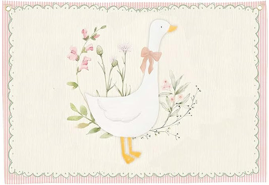 Silly Goose Nursery Rectangular Canvas Banner-Boho Flag Wall Sign Decor for Girls Toddler Kids, Baby Room Above Crib Bedroom Playroom Reading Room Decor-Baby Shower Birthday Christmas Gift