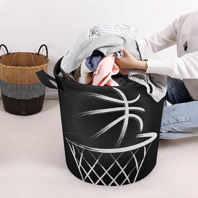 Basketball Laundry Basket Boys Room Decor Boys Hamper Toys Dirty Clothes Storage Bin Organizer for Kids