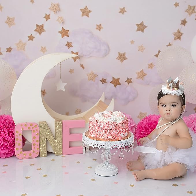 Crown for Girls' First Birthday, Rose Gold 1st Birthday Hat, Flower Tutu Crown, Cake Smash Props, Decorations for Girls