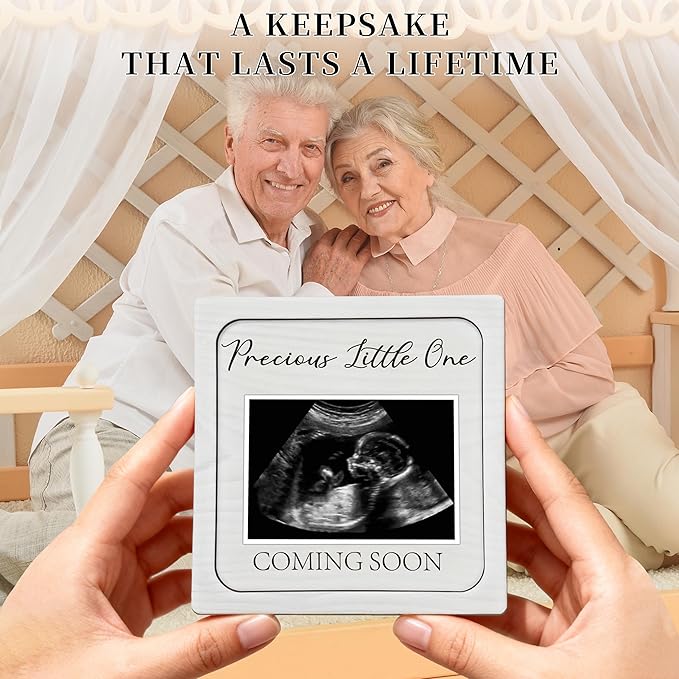 Pregnancy Announcement for Grandma Grandparents, Ultrasound Picture Frames Pregnancy Announcement Sign, Baby Announcement Wooden Surprise Box, Pregnancy Reveal to Husband Friends, Auntie, Uncle