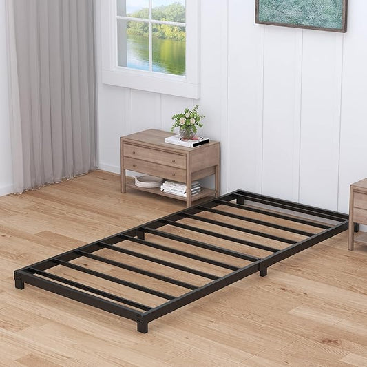 3 Inch Twin XL Bed Frames Low Profile, XL Twin Bed Frame No Box Spring Needed, Heavy Duty Metal, Easy Assembly, Black