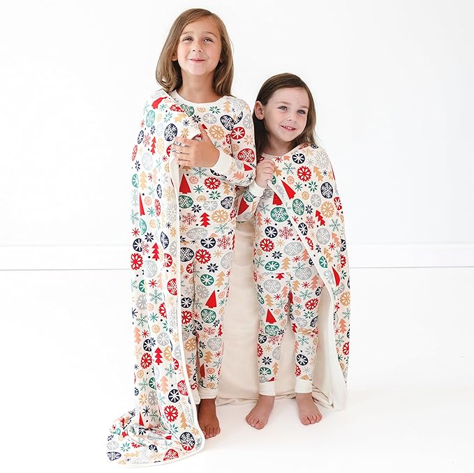 Little Sleepies Christmas Blanket, Soft Viscose from Bamboo Christmas Throw Blanket for Baby Boys & Girls, Lightweight, 50" x 50", Large (Modern & Merry)