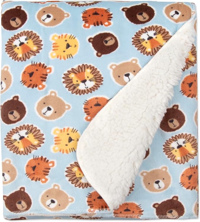 Baby Essentials Sherpa Fleece Baby Blanket 35x30 – Super Soft, Warm Reversible Baby Blankets for Newborns, Infants, Toddlers, and Nursery