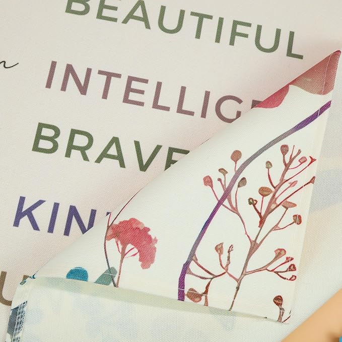 Positive Boho Girls Room Rectangular Banner Flag Wall Sign Decor Gift for Nursery Above Crib Bedroom Playroom Reading Room Essential Wall Decor-Baby Shower Christmas Gift-I Am Strong I Am Beautiful
