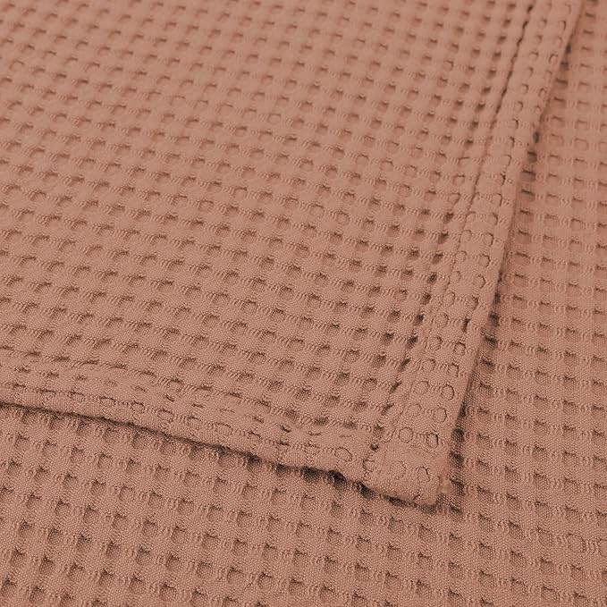 36” X 40” Inches Cooling Baby Waffle Weave Blanket, Ultra-Soft Lightweight Receiving Blanket for Newborn, Breathable Comfortable Baby Swaddle Blanket for Boys and Girls(Clay)