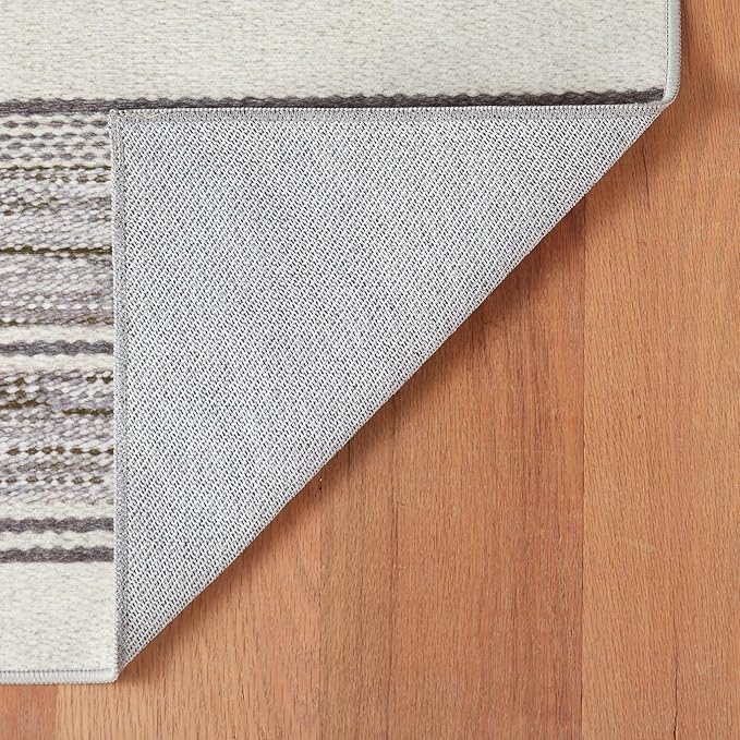 Dash & Albert Ellington Stripe Grey Machine Washable Rug, Runner-2.5 X 8 Feet, Grey Stripe Pattern