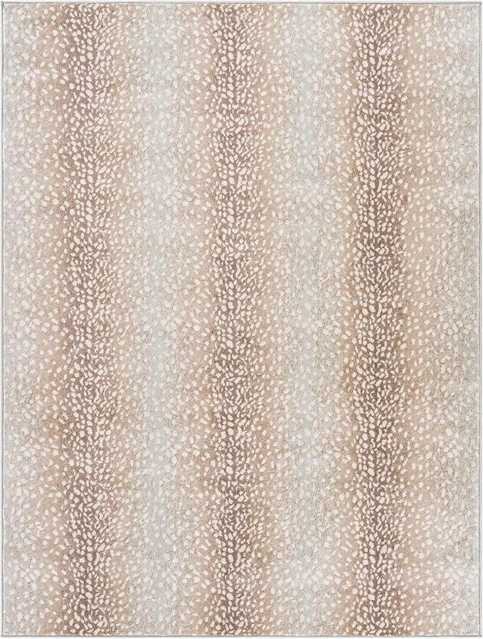 Livabliss Area Rugs - 10x14 Pablo Modern Antelope Print Camel Brown Area Rug for Living Room Bedroom - Animal Theme Non-Shedding Stain Resistant Large Carpet for Kitchen, Office (9'10" x 14')