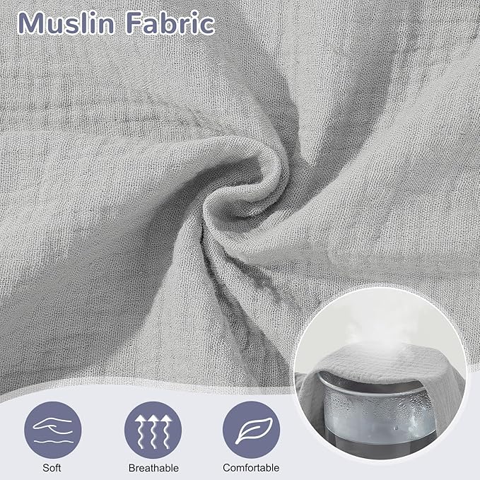 Basumee Muslin Bassinet Sheets for Baby Girl Boy 2 Pack Soft Breathable Baby Bedside Bassinet Fitted Sheets with Bottom Elastic Band 33''x17''x4'' Mattress Cover for Rectangle Oval Hourglass Bassinets