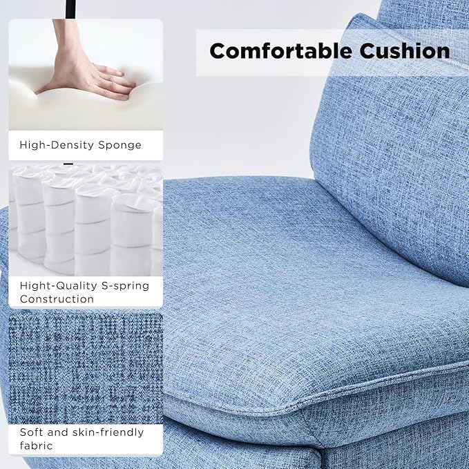 Nouhaus Swivel Nursery Recliner Glider, Oversized Electric Rocker Recliner Chair with USB & Type-C Port, Wireless Charger Phone Holder, Reclining Rocking Chair for Nursery (Snooze Modern, Sky Blue)