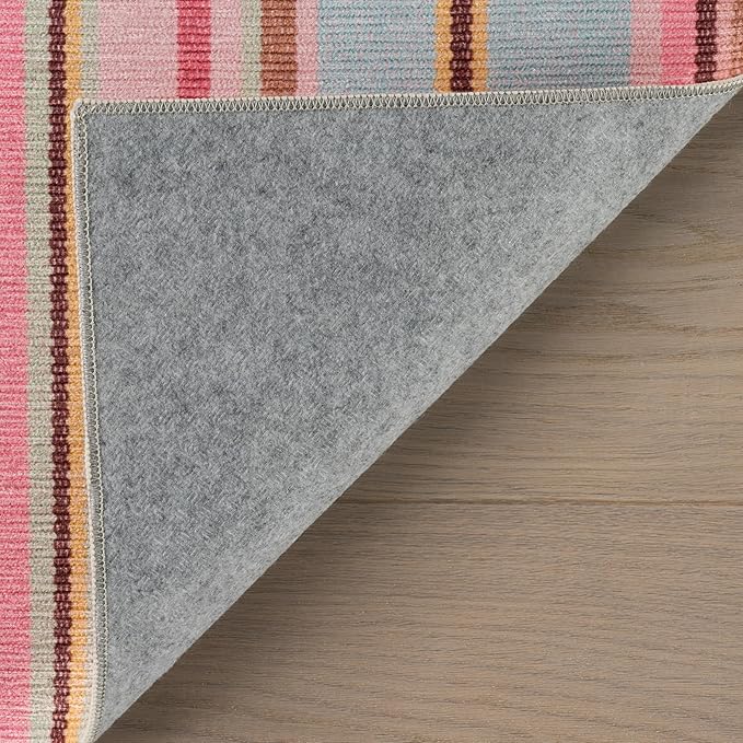 Dash & Albert Jamaica Stripe Multi Machine Washable Rug, 3 X 5 Feet, Blue/White Stripe Pattern