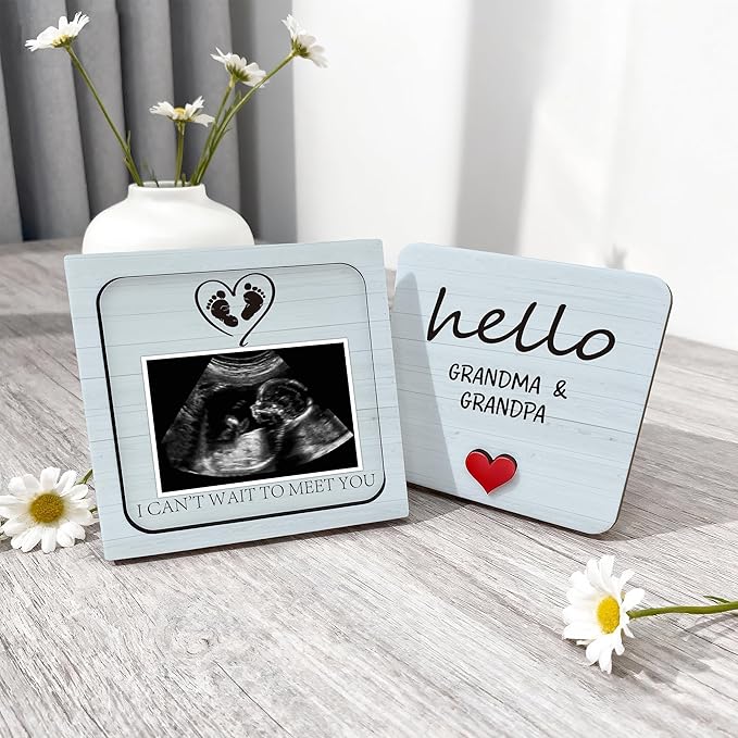 Pregnancy Announcement For Grandma Grandparents, Ultrasound Picture Frames Surprise Box, Baby Announcement Gifts, Baby Coming Soon Announcement for Pregnancy Reveal Gifts to Grandparents