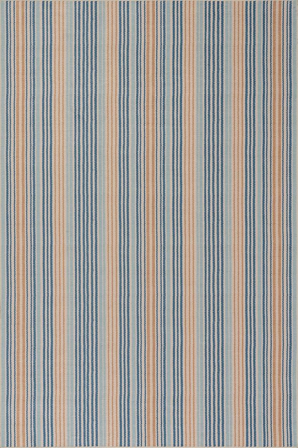 Dash & Albert Tyne Blue Machine Washable Rug, 8.5 X 11.5 Feet, Blue/Tan Stripe Pattern