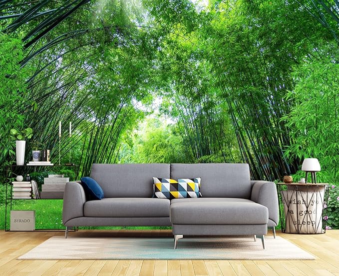 Green Bamboo Forest Wall Mural Wallpaper for Bedroom 178" x 117"