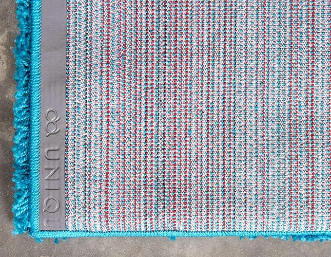 Unique Loom Solid Shag Collection Area Rug (2' 6" x 16' 5" Runner, Turquoise)