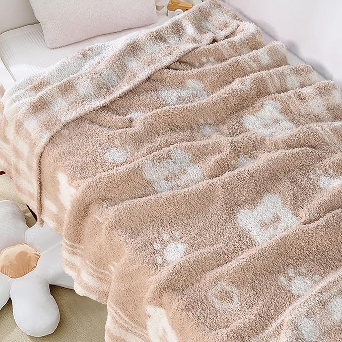 Beige Bear Baby Blanket – Knitted Teddy Design Throw for Baby Boys & Girls, Nursery Essentials & Shower Gifts – Soft & Warm, 30x40 Inch