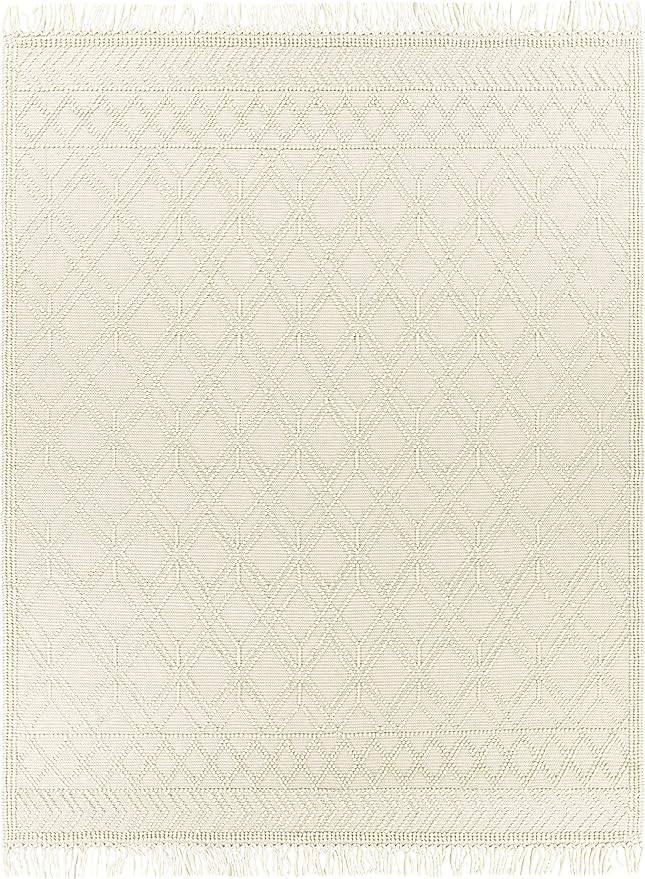 Mark&Day Wool Rugs, 8x10 Staveley Cottage Beige Area Rug, Cream White Carpet for Living Room, Bedroom or Kitchen (8' x 10')