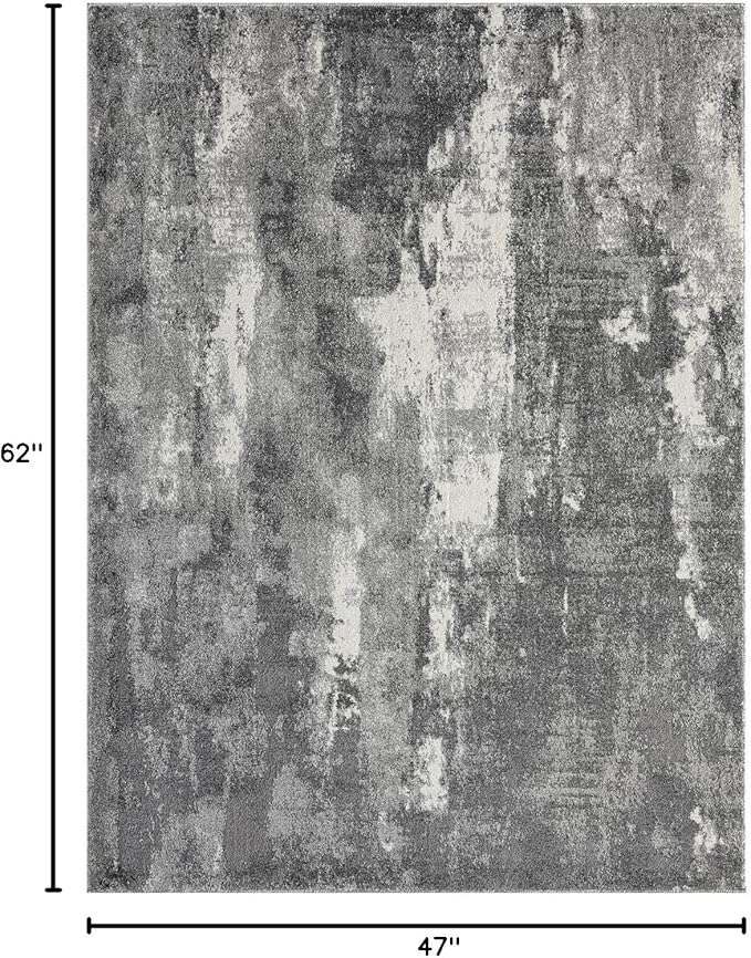 LUXE WEAVERS Euston Collection 7681 Dark Grey 4x5 Modern Abstract Area Rug
