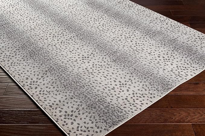 Livabliss Area Rugs - 9x12 Pablo Modern Antelope Print Grey Ivory Area Rug for Living Room Bedroom - Animal Theme Non-Shedding Stain Resistant Large Carpet for Kitchen, Office (9' x 12'3")