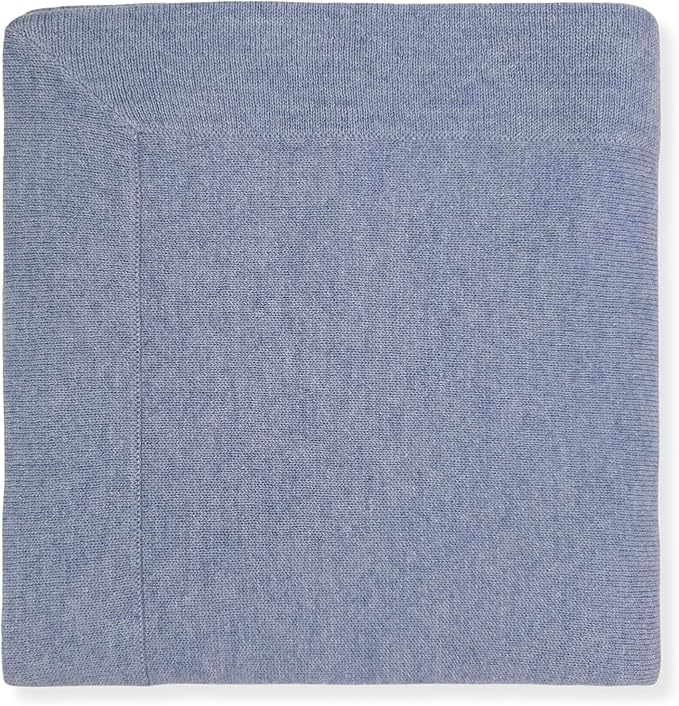 Jet&Bo BABY 100% Cashmere Baby Blanket Luxe Knit Design in Blue - 32" x 40" - Ultra Soft, Hypoallergenic & Temperature Regulating - Gift Box and Card Included