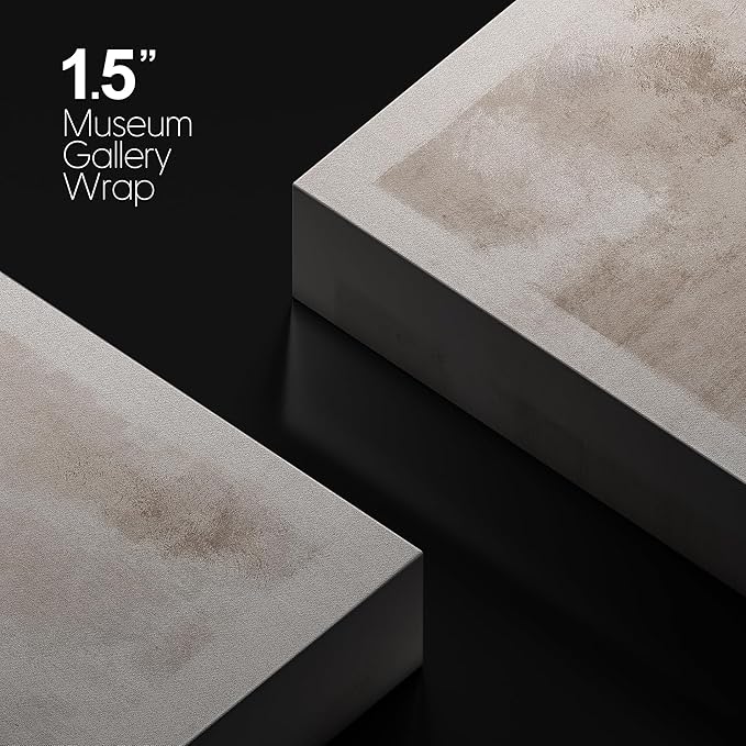 SIGNWIN Canvas Print Wall Art Faded Textured Brown & White Color Blocks Abstract Shapes Illustrations Minimalism Contemporary Nordic Decorative for Living Room, Bedroom, Office - 32"x48"