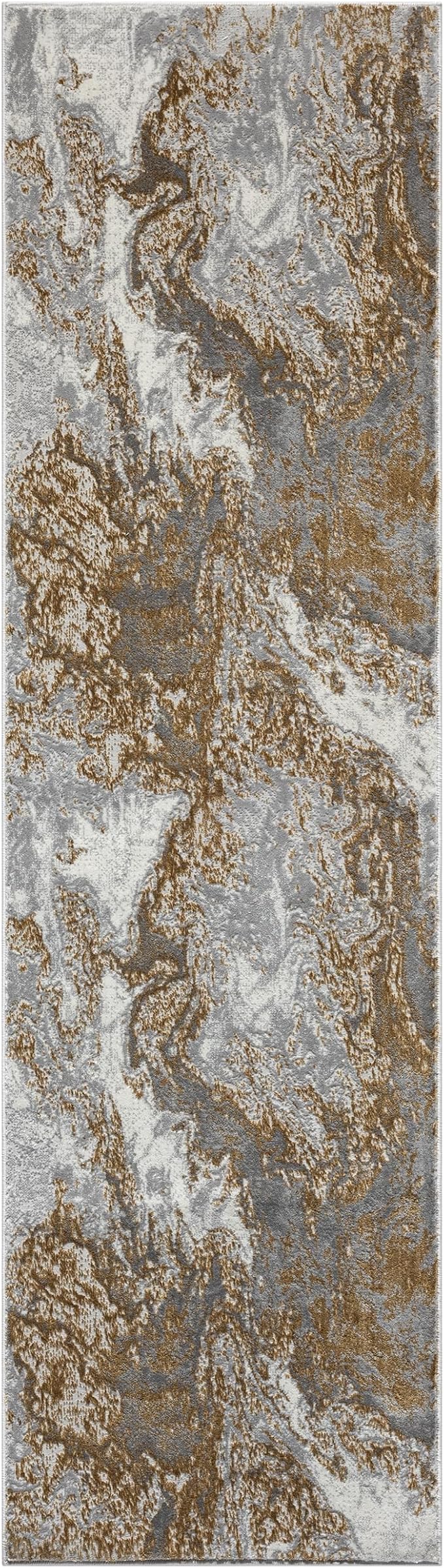 LUXE WEAVERS Marble Swirl Abstract Area Rug, Gray 2x7
