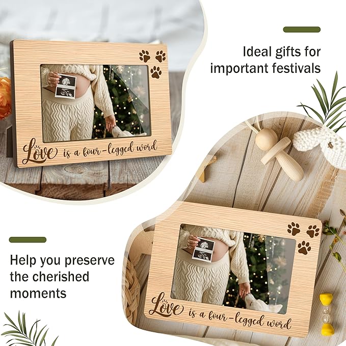 Cute Baby Picture Frame - Gender Reveal Decorations and Baby Shower Gifts for New Mom Grandparent Pregnancy Announcement Newborn Nursery 4 X 6 Inch Christmas Photo Picture Frame - A23