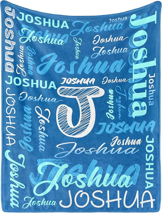 Personalized Baby Blanket with Name, Custom Name Blanket for Kids Soft Flanne Blankets in Easter Personalized Baby Gifts for Infant Newborn Shower (Rainbow)