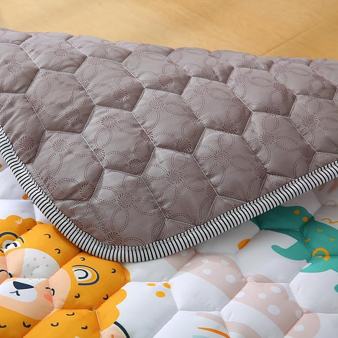 Baby Play Mats for Floor, 50"×50" Playpen Mat, Thick Cushioning Padding Foam Playmat, Washable Crawling Mat for Baby and Toddlers Infants to Play and Learn