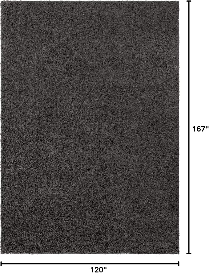 Unique Loom Solid Shag Collection Area Rug (10' x 13' 11" Rectangle, Graphite Gray)