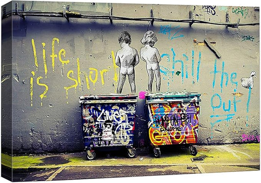 SIGNWIN Canvas Wall Art Banksy Canvas Prints Home Artwork Decoration for Living Room,Bedroom - 12x18 inches