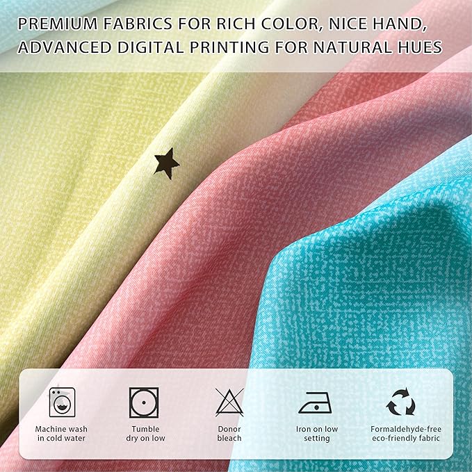 XiDi Curtains for Girls Bedroom, Girls Room Decro Blackout Curtains for Kids Room, Colorful Rainbow Curtains, Unicorn Wall Decor Ombre Curtains, Princess Curtains 72 Inches Long Pink/Blue