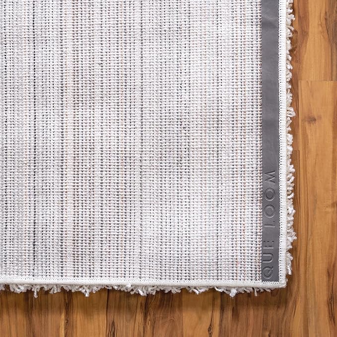 Unique Loom Solid Shag Collection Area Rug (10' x 13' 11" Rectangle, Snow White)