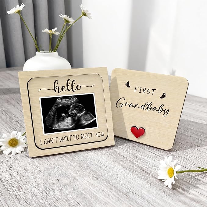 Pregnancy Announcement for Grandma Grandparents, Ultrasound Picture Frames Surprise Box, Baby Coming Soon Announcement, Pregnancy Announcement Infant First Grandbaby Gift for Grandparents