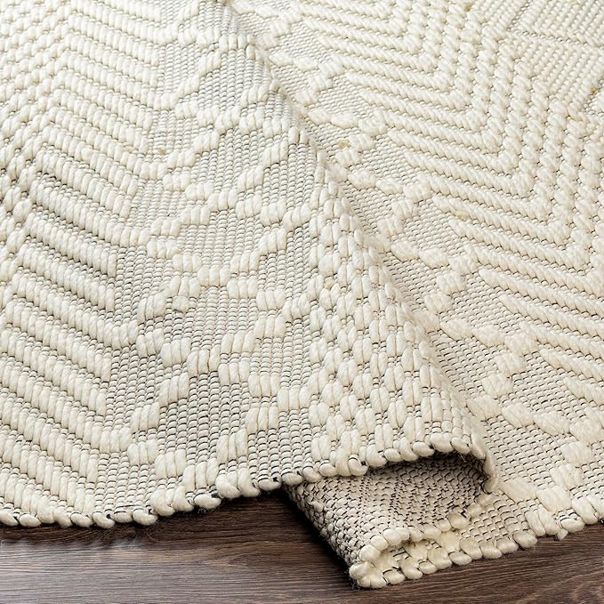 Mark&Day Wool Rugs, 5x7 Alto Pass Global Cream Area Rug, Cream Beige Carpet for Living Room, Bedroom or Kitchen (5' x 7'6")