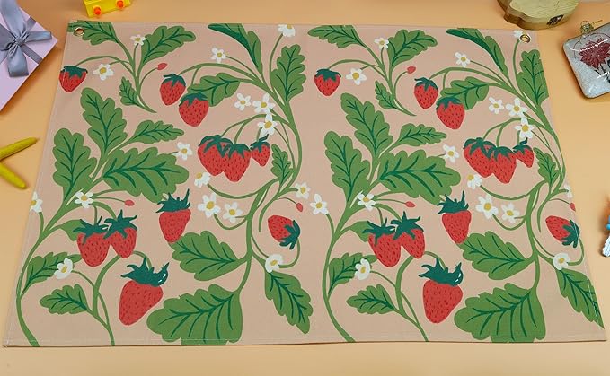 Boho Rectangular Banner Flag Wall Sign Decor Gift for Baby Boy Girl Kids,Nursery Baby Room Above Crib Bedroom Playroom Living Room Wall Decor-Strawberry Theme-Baby,Shower Birthday Christmas Gift