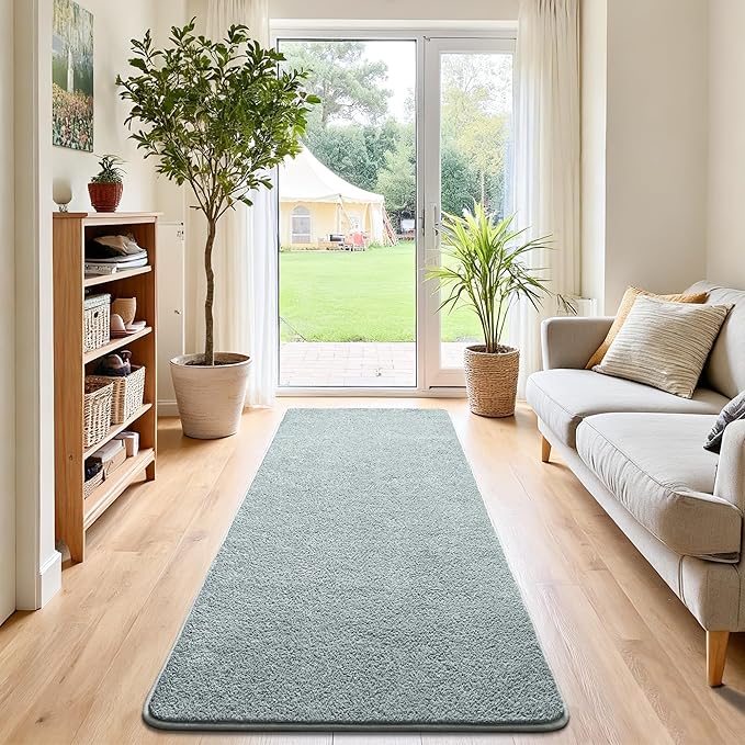 Chicrug 2x6 Minimalist Washable Runner Rugs for Bedroom Hallway, Modern Soft Memory Foam Rug for Kids Nursery, Low Plie Indoor Runner Carpet for Dorm Kitchen Bedside Living Room Decor, Grey